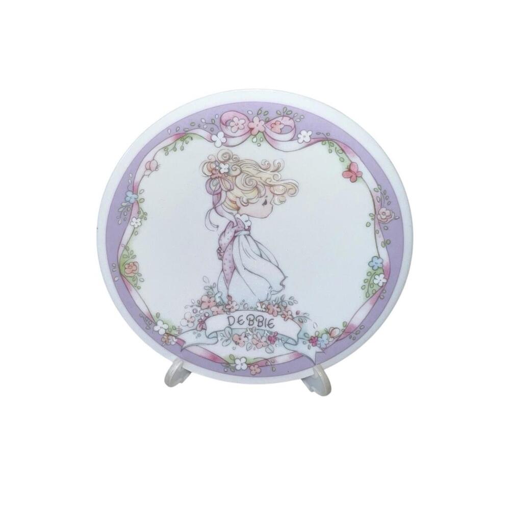 Debbie Precious Moments VTG1991  Personalized Plate with Name and Stand (Debbie)